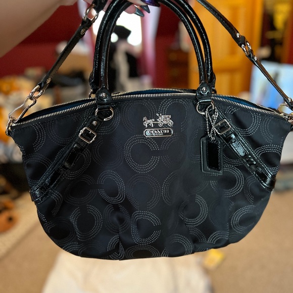 Coach Bags Coach Patent 2 Tone Gray Cs Madison Dotted Art Sophia